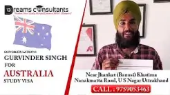 Gurvinder Singh proudly holding his approved Australia study visa issued with the help of 13 Dreams Consultants, Khatima, Uttarakhand