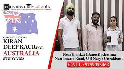 Kiran Deep Kaur holding her approved Australia study visa with the support of 13 Dreams Consultants, Khatima, Uttarakhand