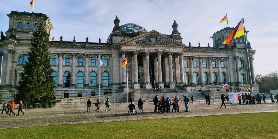 Study in Germany – Indian students visiting Reichstag Berlin, a top destination for study abroad in Germany with visa consultants